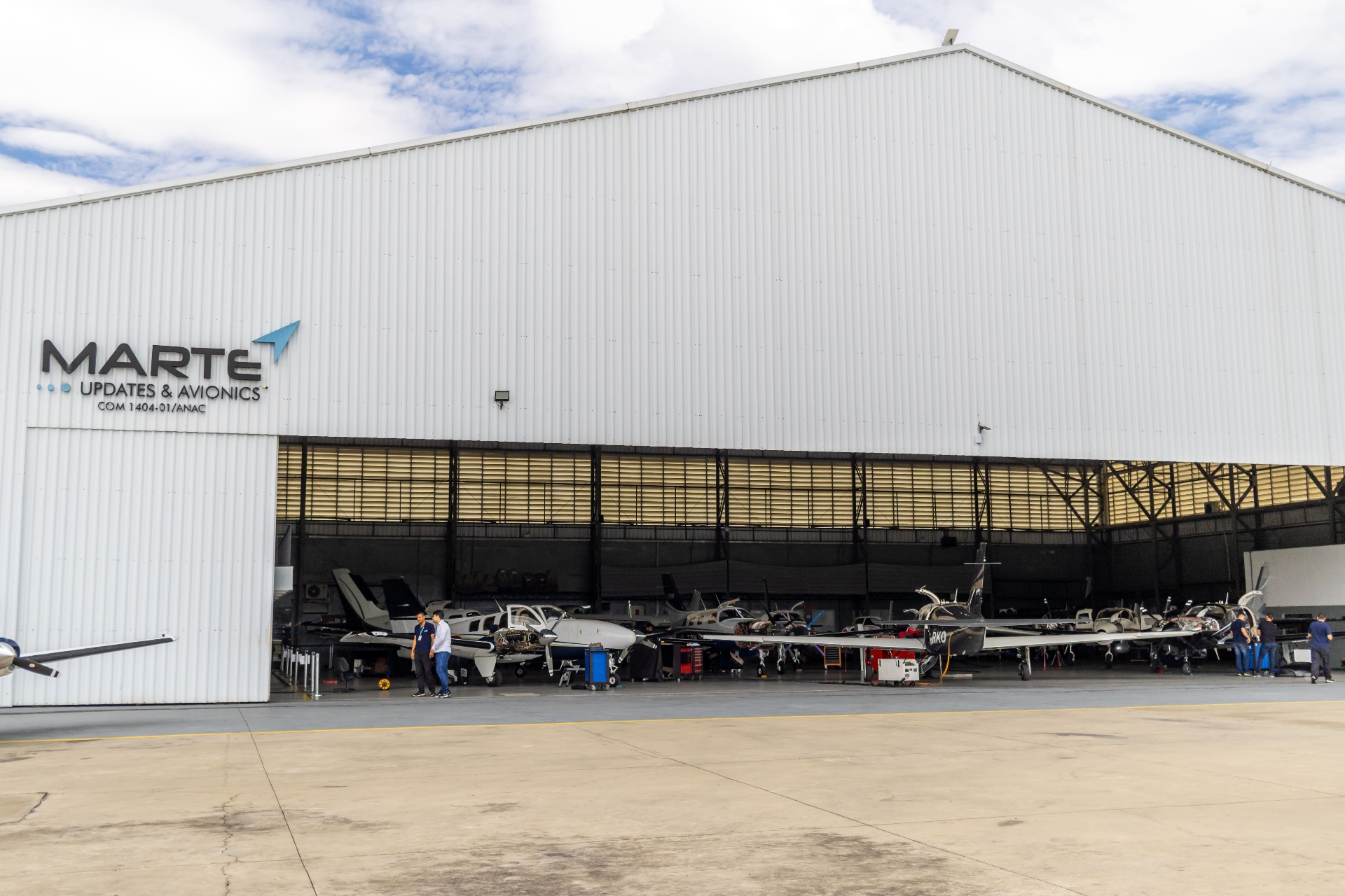 Hangar da Marte Updates com estrutura especializada para manutenção aeronáutica